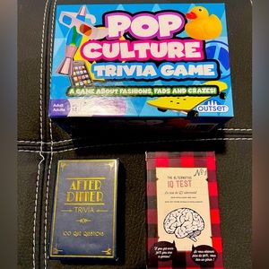 Three trivia games quizzing on various subjects